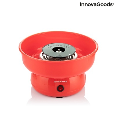 Máquina vermelha de algodão doce InnovaGoods com botão de ligar/desligar