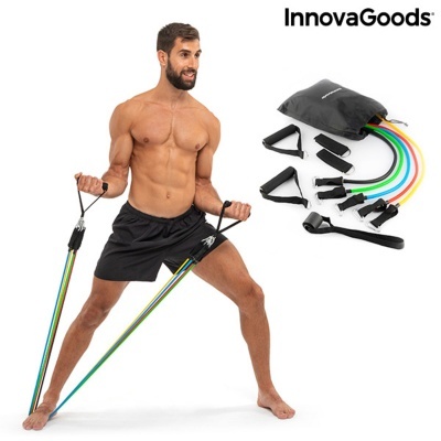 Conjunto de bandas elásticas de resistência multicoloridas InnovaGoods com acessórios e bolsa