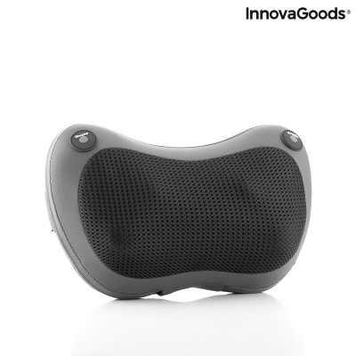 Almofada de massagem portátil cinza e preta InnovaGoods