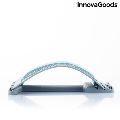 Dispositivo de exercício físico azul e cinza com alça curva e base retangular