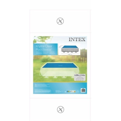 Embalagem cobertura solar azul para piscina retangular Intex Krystal Clear Pool Basics