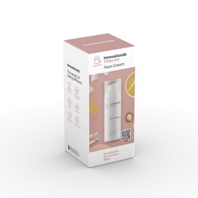 Caixa de creme facial InnovaGoods Vibecare Face Cream com embalagem branca e rosa