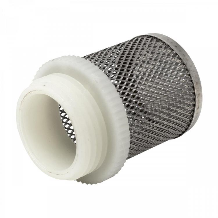 Filtro metálico com anel plástico branco para encaixe