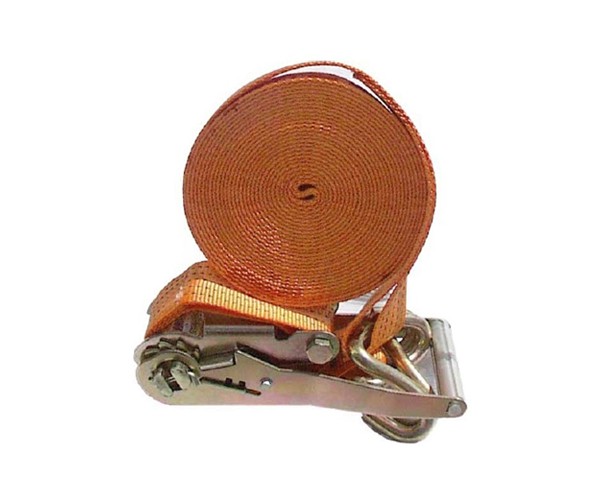 Cinta de reboque laranja com mecanismo de aperto metálico