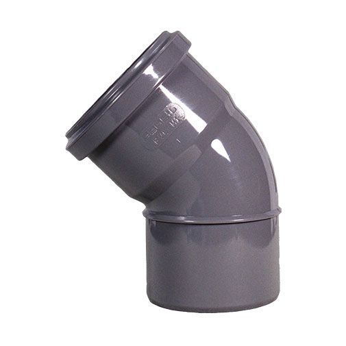 Conector de tubo de PVC cinzento angulado