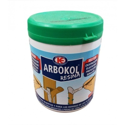 Recipiente de resina ARBOKOL KS com tampa verde e etiqueta azul e branca