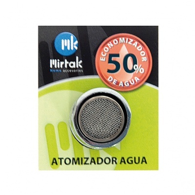 Atomizador de água Mirtrak em embalagem com texto ECONOMIZADOR 50% DE ÁGUA