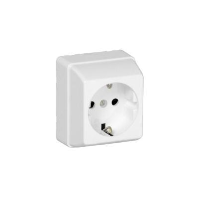 Tomada elétrica embutida branca