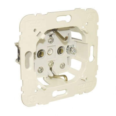 Interruptor ou tomada embutida quadrada de plástico bege com parafusos metálicos