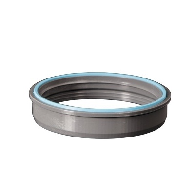 Trinca de vedante circular metálico com vedação azul e preta