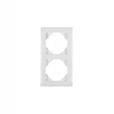 Moldura de interruptor dupla branca de plástico