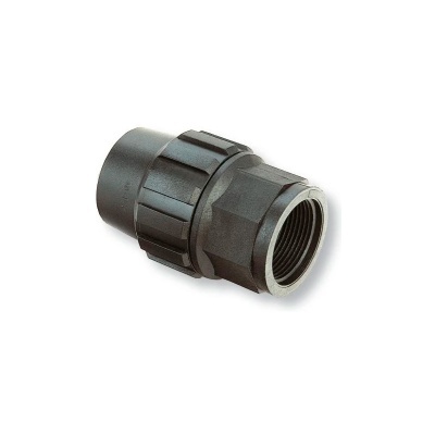 União roscada preta para canalização com rosca metálica interior