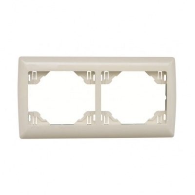 Moldura de parede branca para dois interruptores