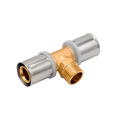 Conetor em T para canalizações em latão e aço inoxidável