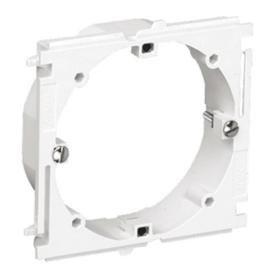 Suporte de tomada elétrico branco em plástico com parafusos