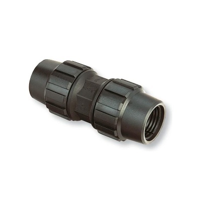 Conector de tubo plástico preto com roscas