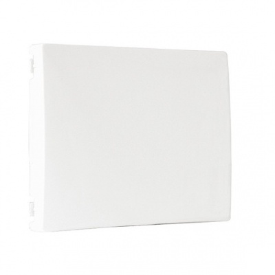 Caixa de junção elétrica branca retangular com superfície lisa