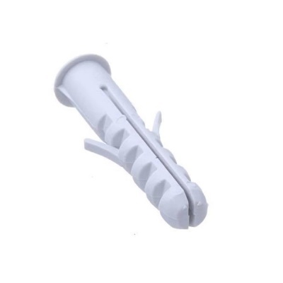 Plugue de expansão em plástico branco para fixação