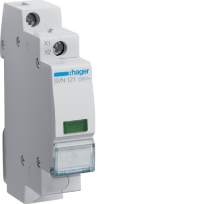 Disjuntor hager SVN 121 230V cinza com indicador verde