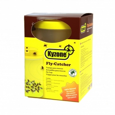 Caixa do armadilha para moscas Kyzon Fly-Catcher amarela e castanha