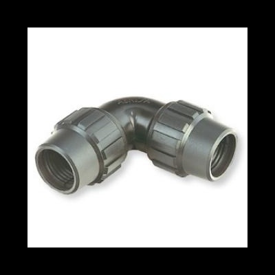 Conector de cano plástico preto com roscas e anéis de aperto