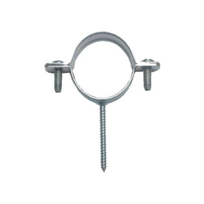Abraçadeira metálica circular com parafusos e prego fixo