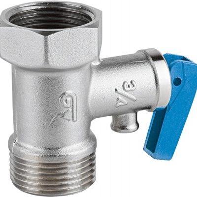 Válvula de metal com alavanca azul