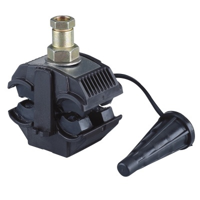 Conector de cabo isolado preto com parafuso e cabo com capa protetora