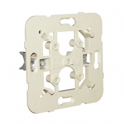 Base plástica para interruptor ou tomada elétrica, cor bege, forma quadrada