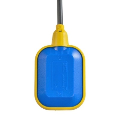 Flutuador de nível de água azul e amarelo com cabo preto