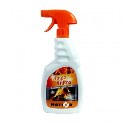 Frasco de limpeza para vidros NATIXA com pulverizador laranja.