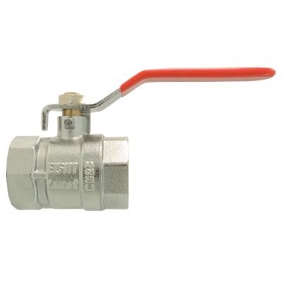 válvula de esfera metálica com cabo vermelho