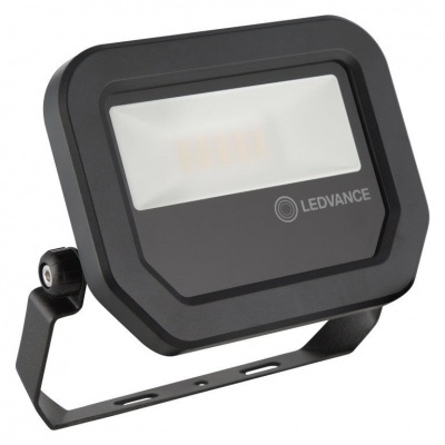 Refletor LED quadrado preto LEDVANCE com vidro fosco e suporte ajustável