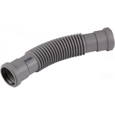 Tubo flexível cinza para canalização com inscrição GEBERIT