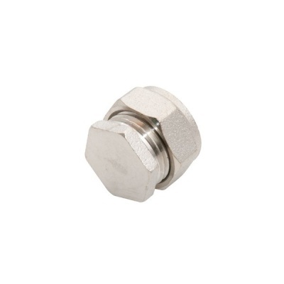 Parafuso metálico prateado com vedação