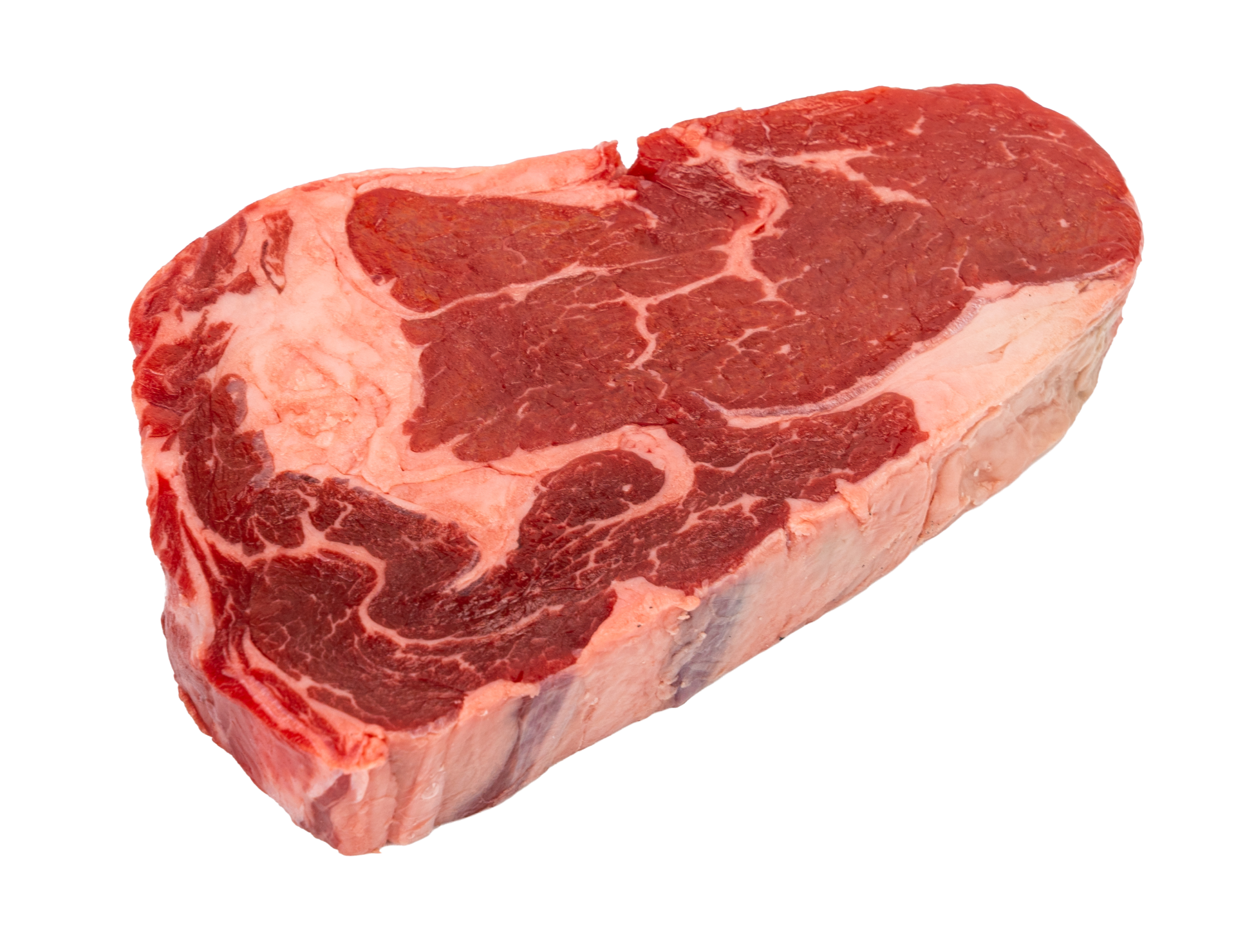 Entrecote Bife cru com gordura visível e fundo transparente