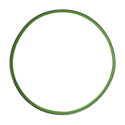Corda elástica redonda verde e preta com fundo branco