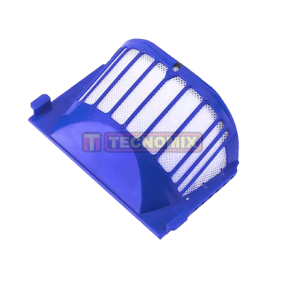 Filtro azul e branco para aspirador de pó com etiqueta TECNOMIX