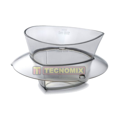 Recipiente transparente de plástico TECNOMIX com marcações de volume