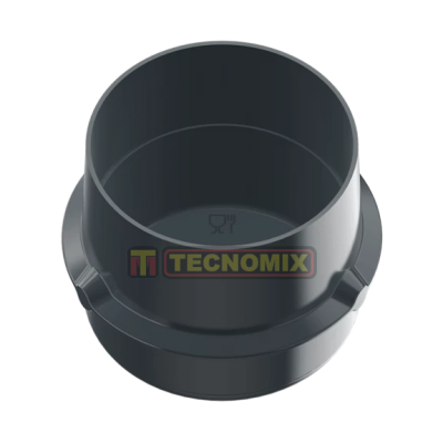 Copo preto em plástico com rótulo TECNOMIX e número 527