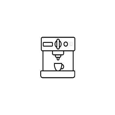 Máquina de café espresso com chávena