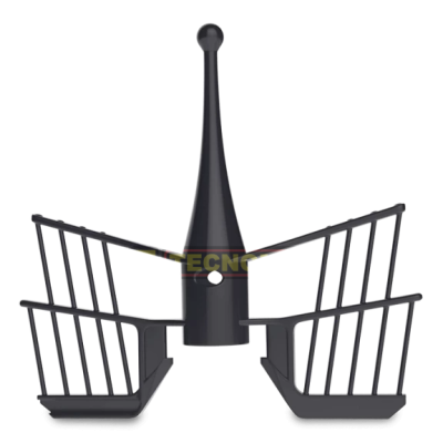 Suporte para fatias de torrada preto com duas cestas e base cónica