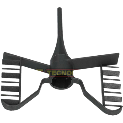 Acessório preto de suporte com 3 garras e texto TECNO