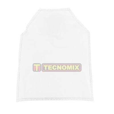 Avental branco simples com logótipo TECNOMIX impresso ao centro