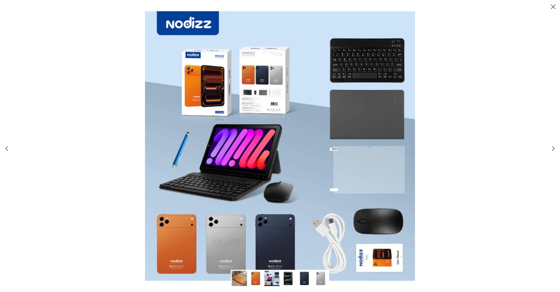 Tablet Nodizz Npad 23 Conjunto de acessórios para tablet com teclado, rato, caneta, capas coloridas e caixas de embalagem