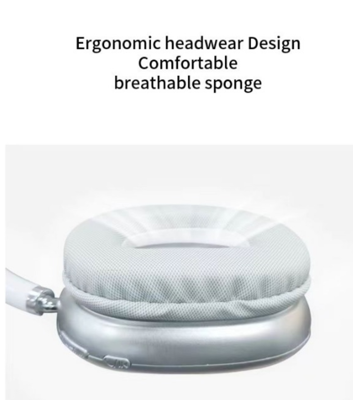 Headphones PMax Bluetooth Capa ergonómica cinza claro para auscultadores com espuma respirável