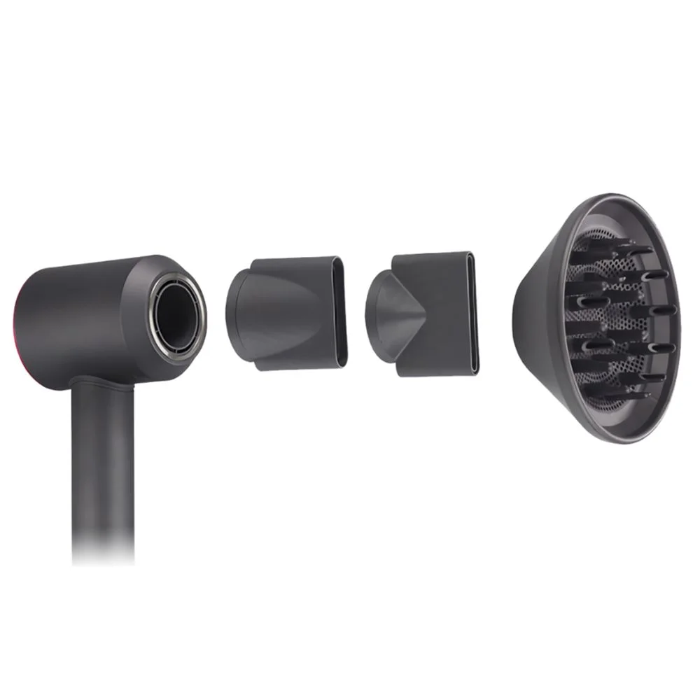 Secador Super Dryer Secador de cabelo preto com quatro bicos amovíveis