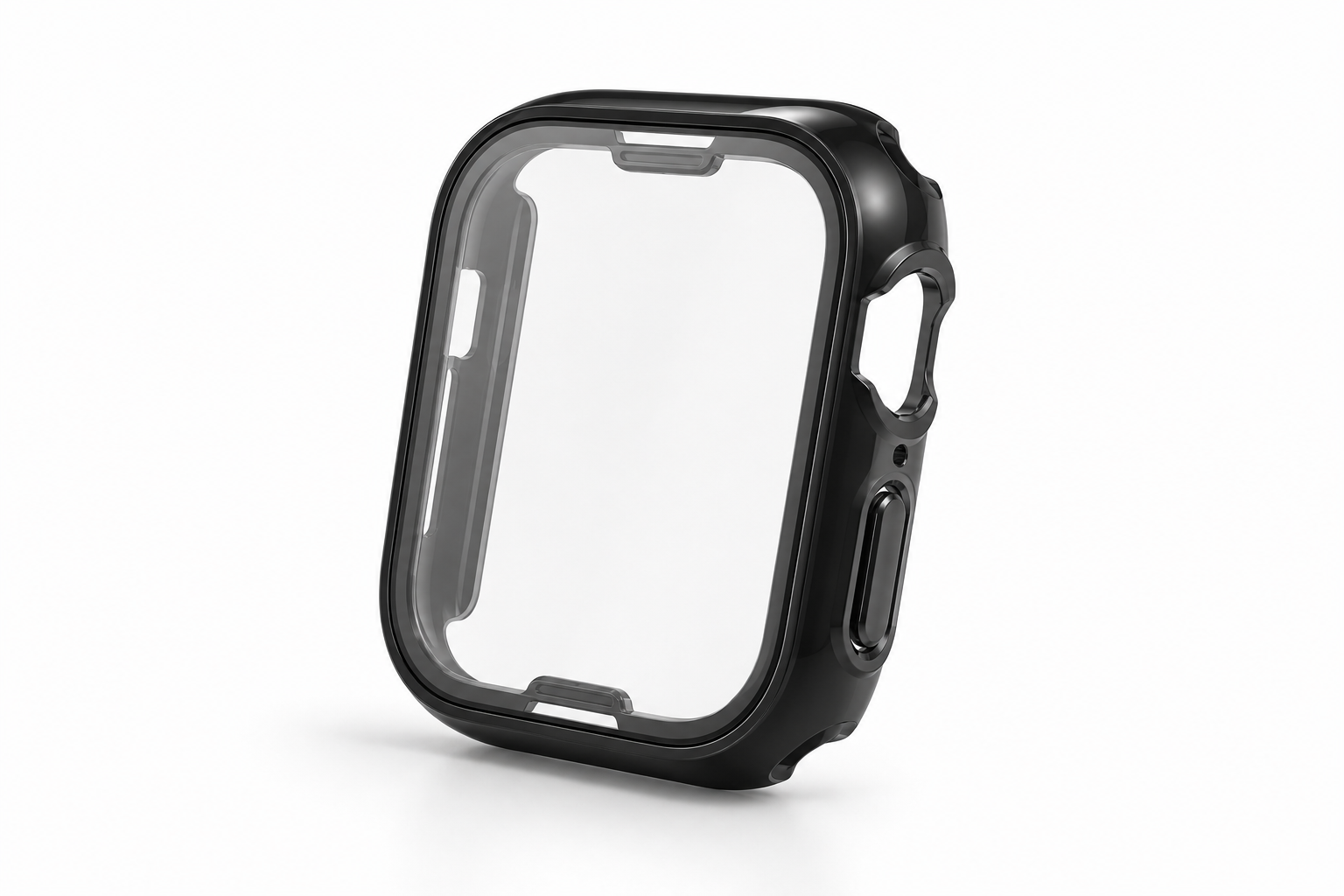 Capa de Proteção 360º com Vidro Temperado para Smartwatch Estojo protetor para relógio, transparente com moldura preta