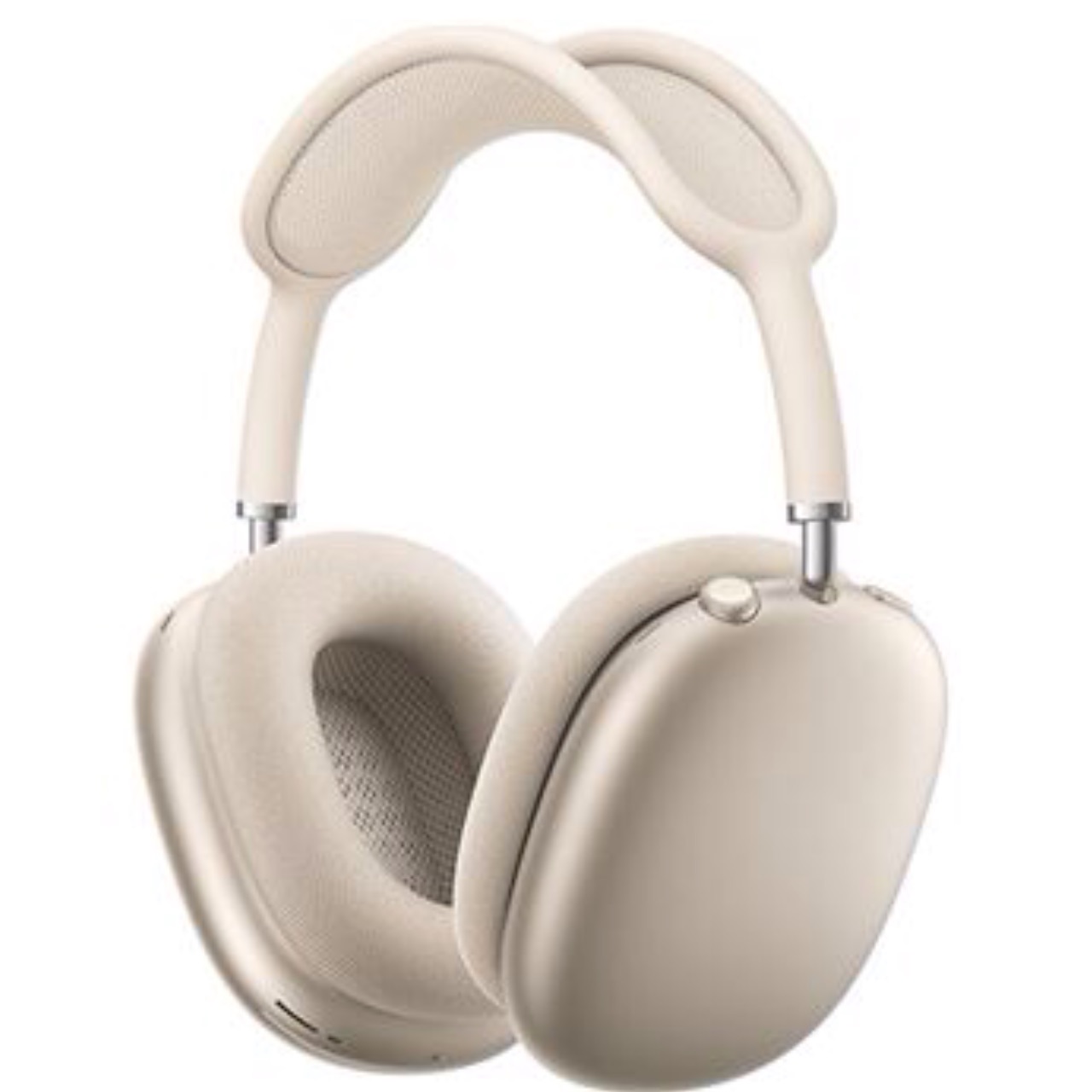 Headphones PMax Bluetooth Auriculares over-ear bege claro com almofadas acolchoadas