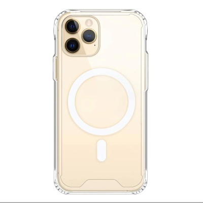 Capa transparente para smartphone dourado com anel branco circular